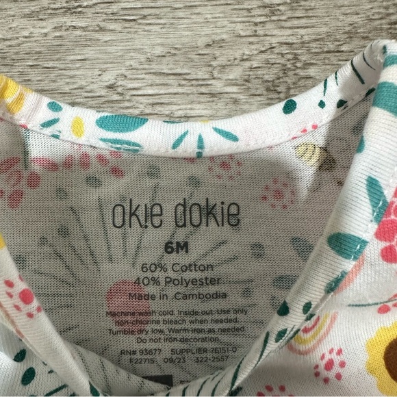 Okie Dokie Floral Baby One-Piece - Picture 4 of 5